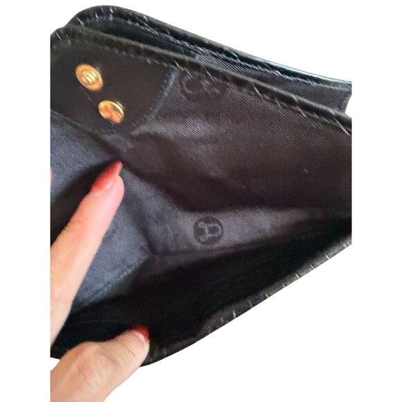 ARTBAG Black Croc Embossed Leather Snap Wallet - Picture 5 of 9